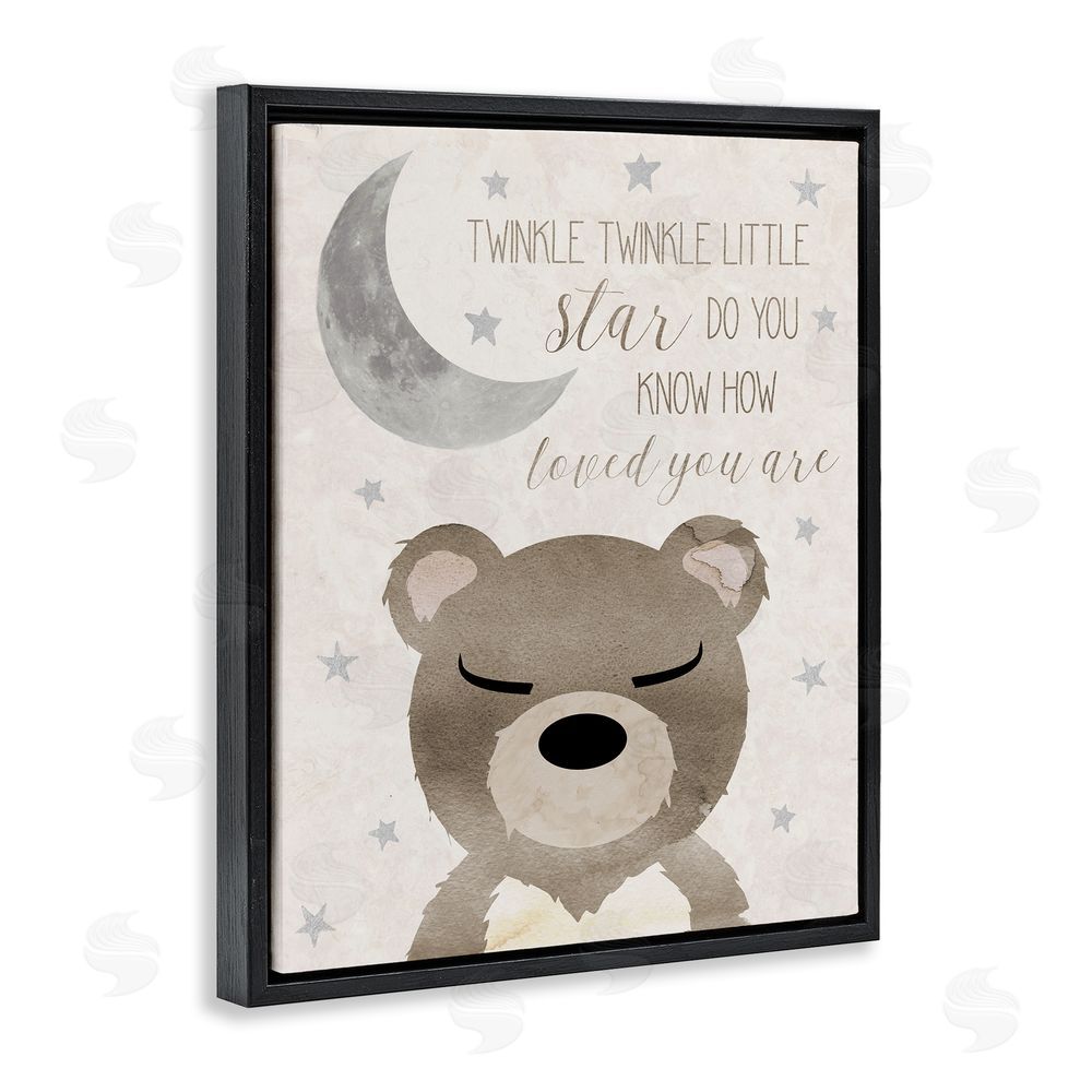 Daniela Santiago Soft Twinkle Song Bear Black Floating Frame Canvas Wall Art Print