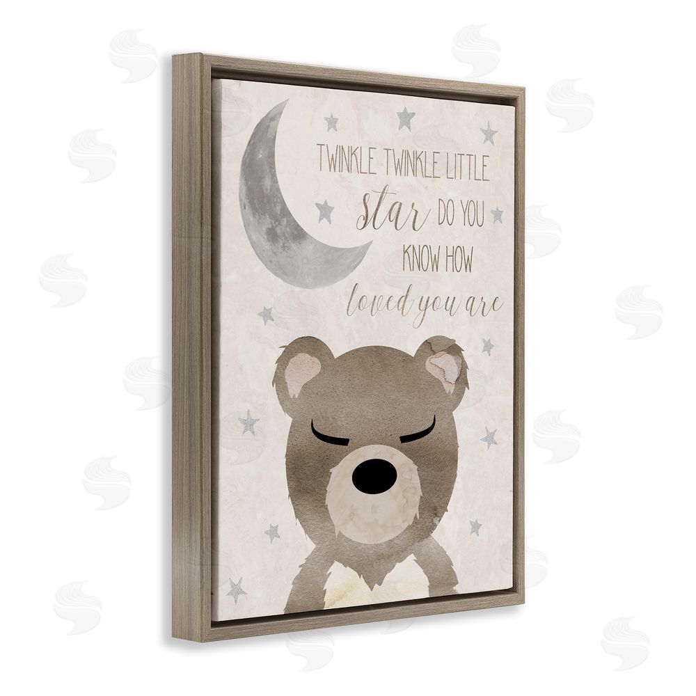 Daniela Santiago Soft Twinkle Song Bear Brown Floating Frame Canvas Wall Art Print
