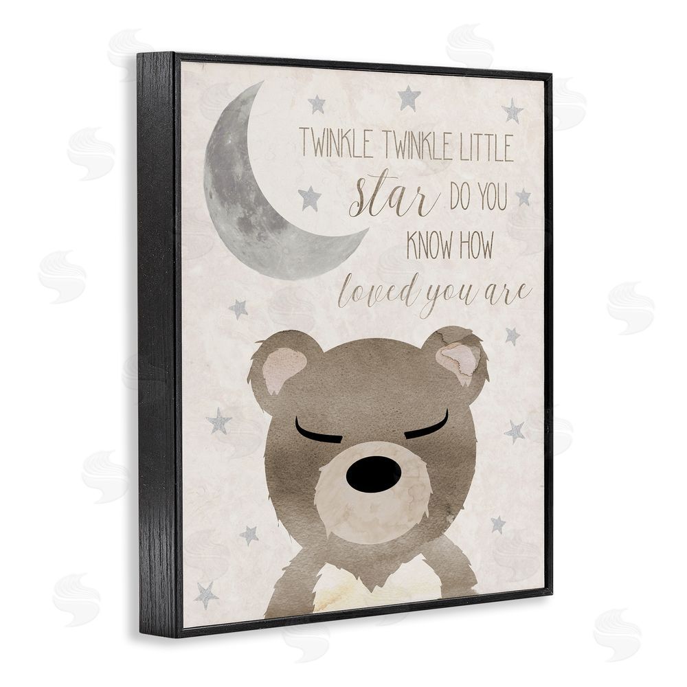 Daniela Santiago Soft Twinkle Song Bear Black Framed Giclee Wall Art Print