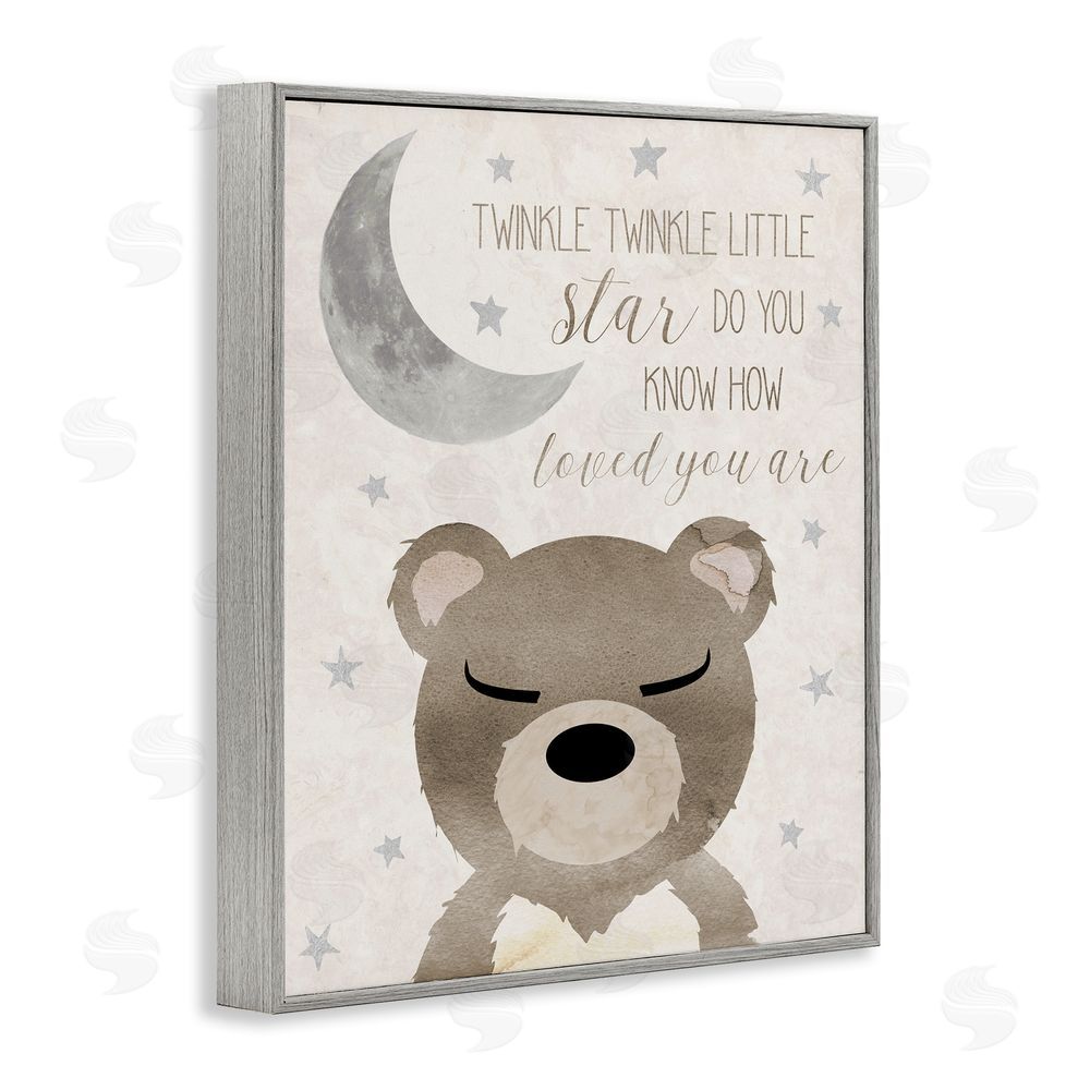 Daniela Santiago Soft Twinkle Song Bear Gray Framed Giclee Wall Art Print