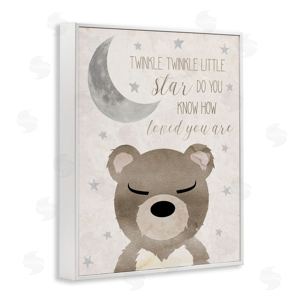 Daniela Santiago Soft Twinkle Song Bear White Framed Giclee Wall Art Print