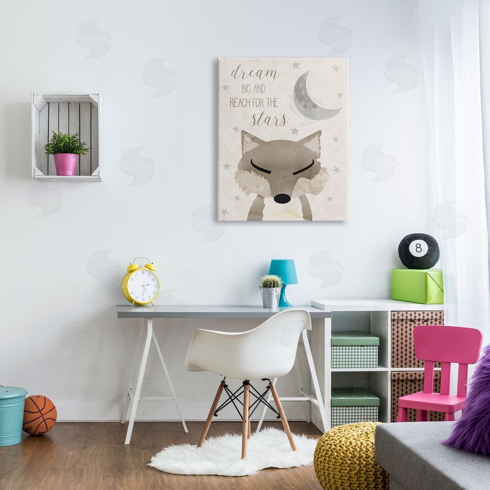 Daniela Santiago Soft Dream Big Fox Canvas Wall Art Print in Room