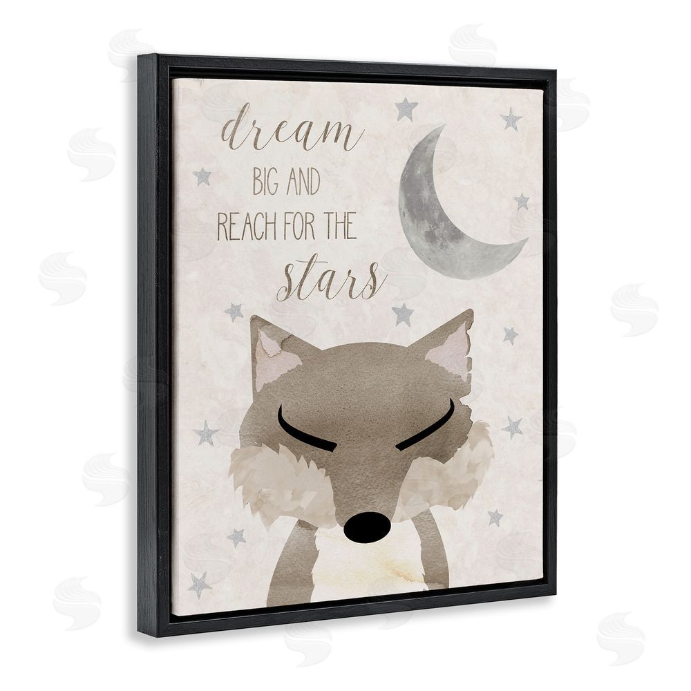 Daniela Santiago Soft Dream Big Fox Black Floating Frame Canvas Wall Art Print