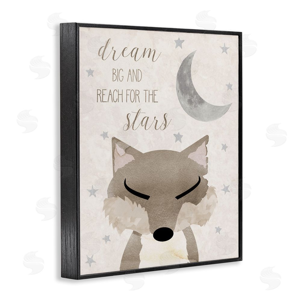 Daniela Santiago Soft Dream Big Fox Black Framed Giclee Wall Art Print