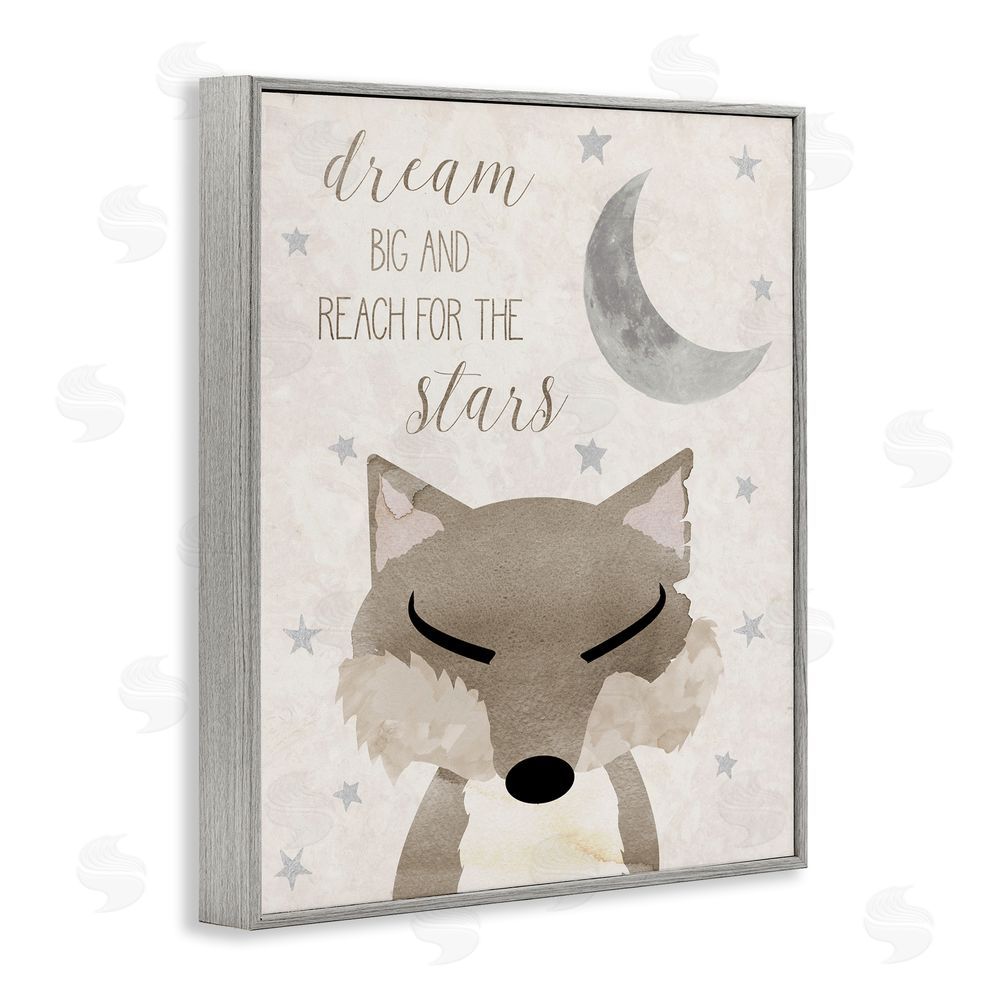 Daniela Santiago Soft Dream Big Fox Gray Framed Giclee Wall Art Print