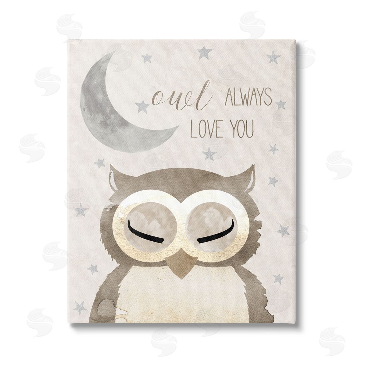 Daniela Santiago Owl Always Love You Pun Stretched Canvas Wall Art Print