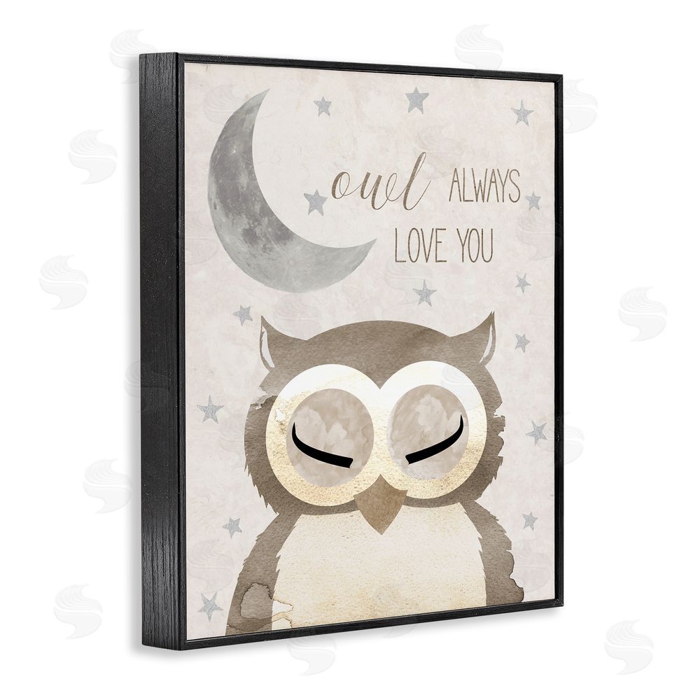 Daniela Santiago Owl Always Love You Pun Black Framed Giclee Wall Art Print
