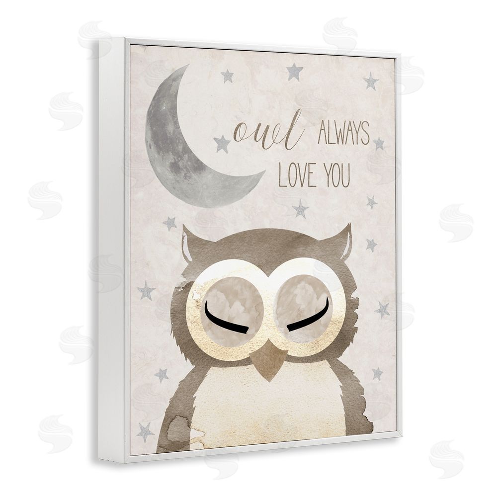 Daniela Santiago Owl Always Love You Pun White Framed Giclee Wall Art Print