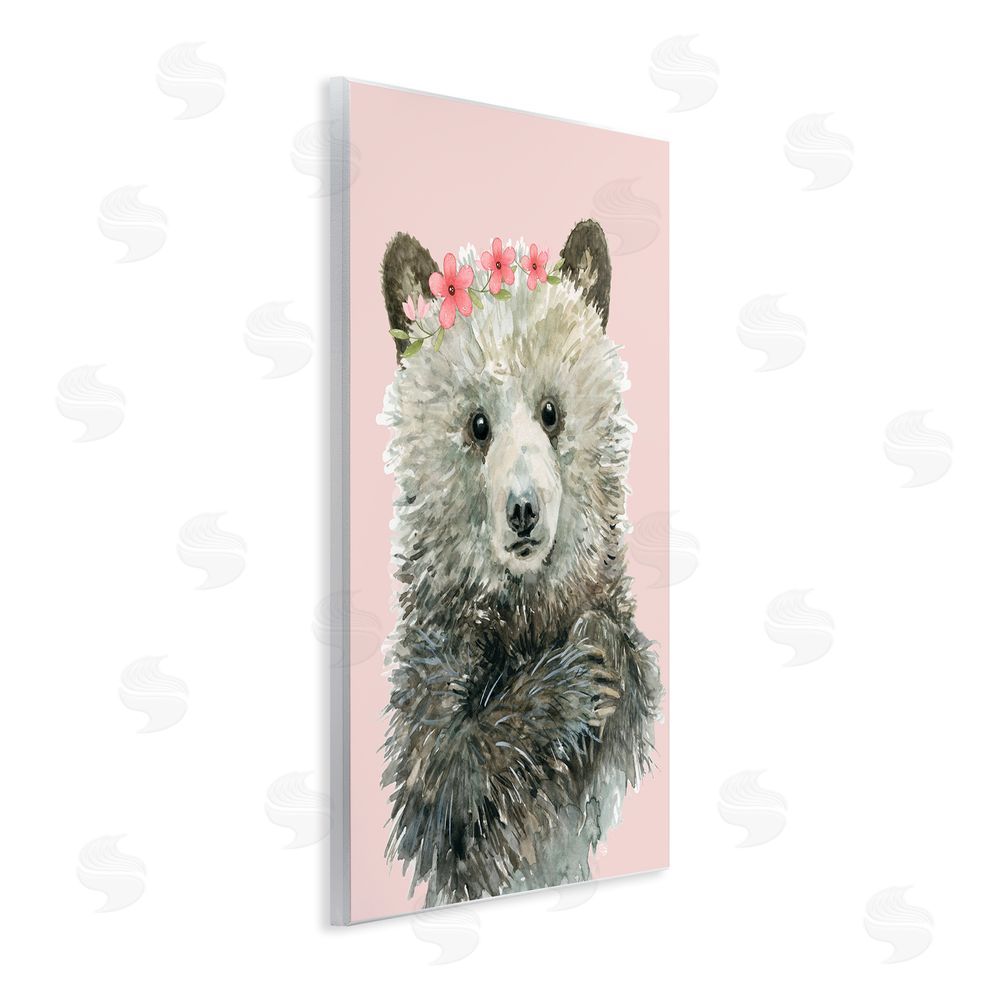 Carol Robinson Fuzzy Bear with Floral Crown Wall Plaque Art Print