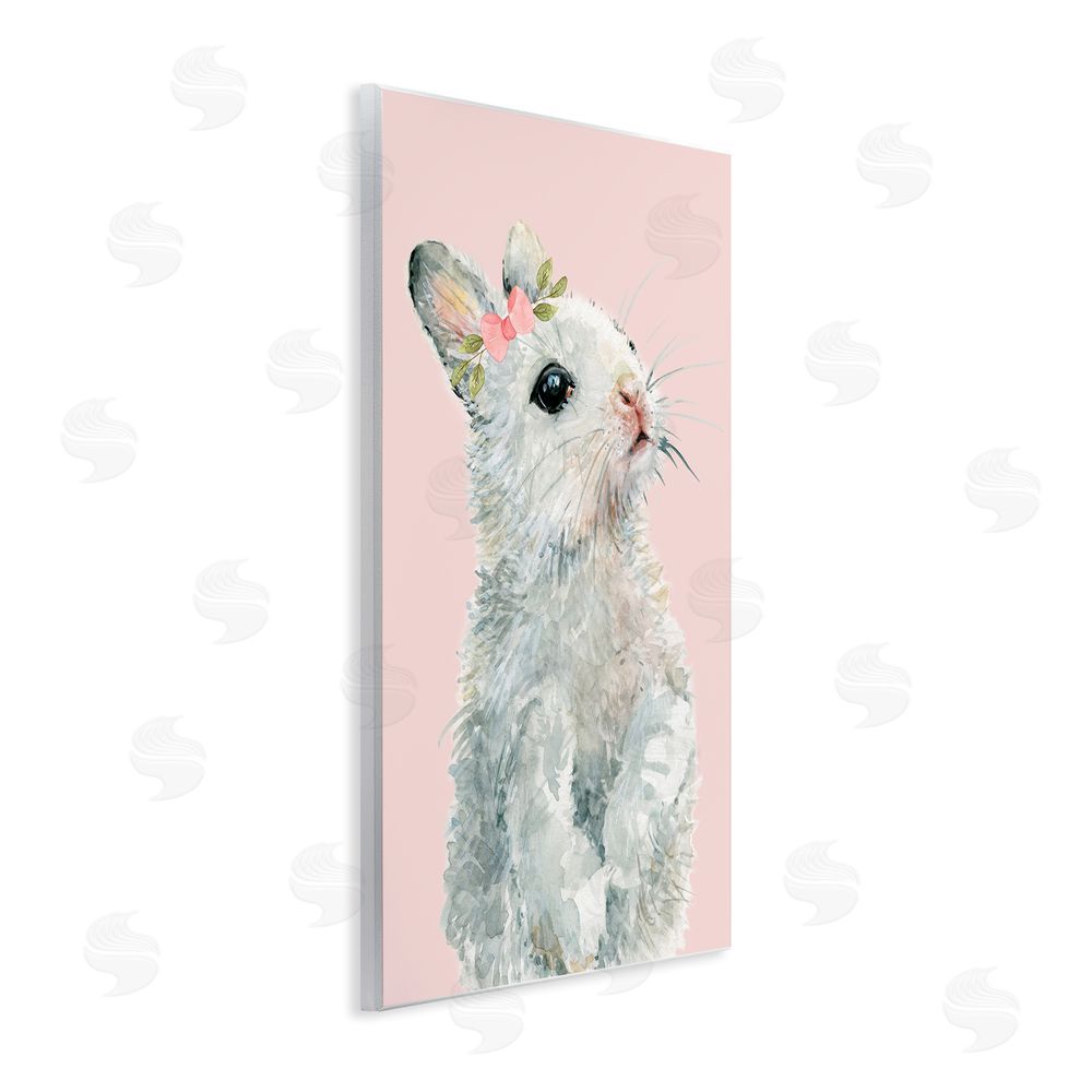 Carol Robinson Fuzzy Bunny on Pink Wall Plaque Art Print