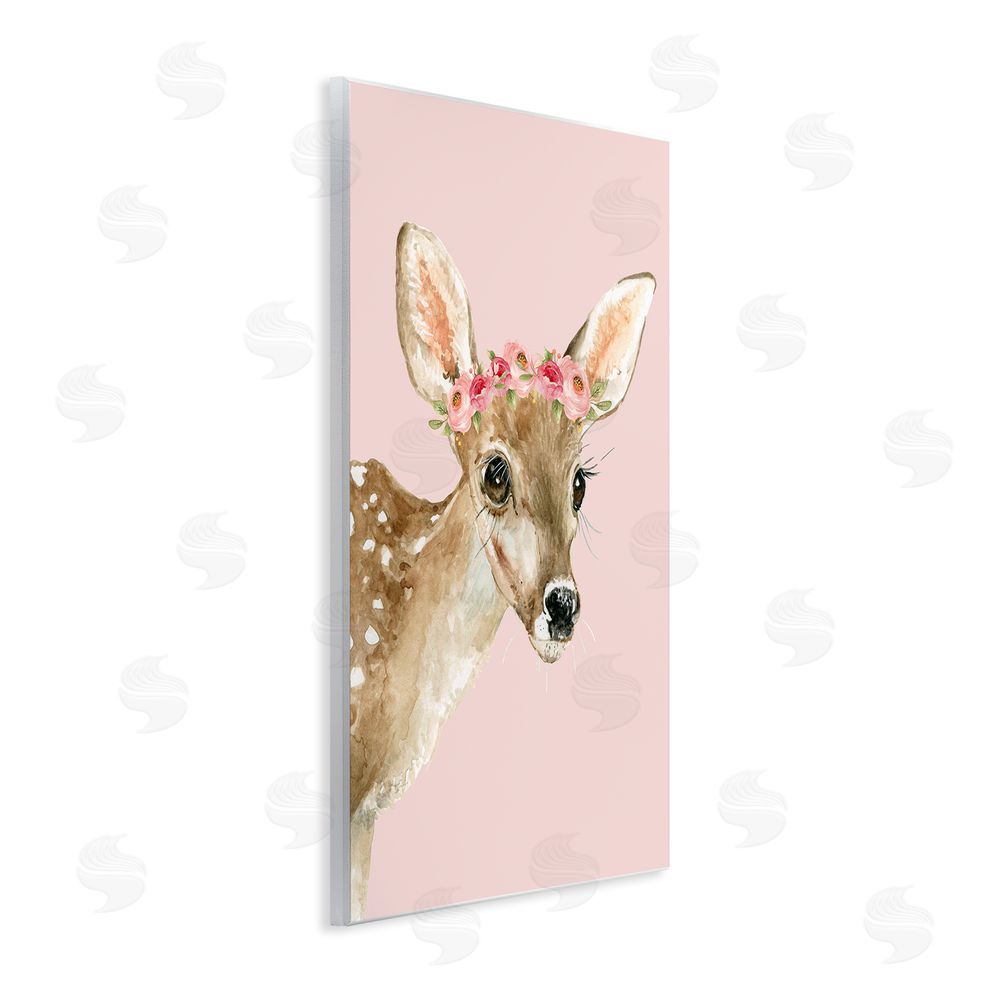Carol Robinson Baby Deer Flower Crown Wall Plaque Art Print