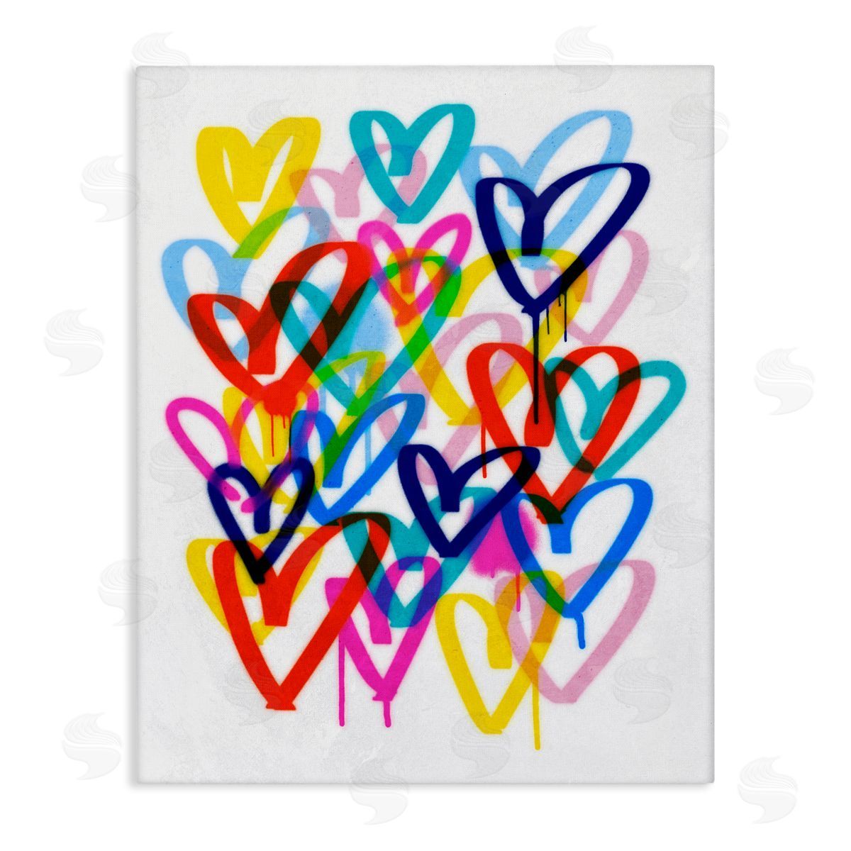 Victoria Barnes Urban Graffiti Hearts Stretched Canvas Wall Art Print