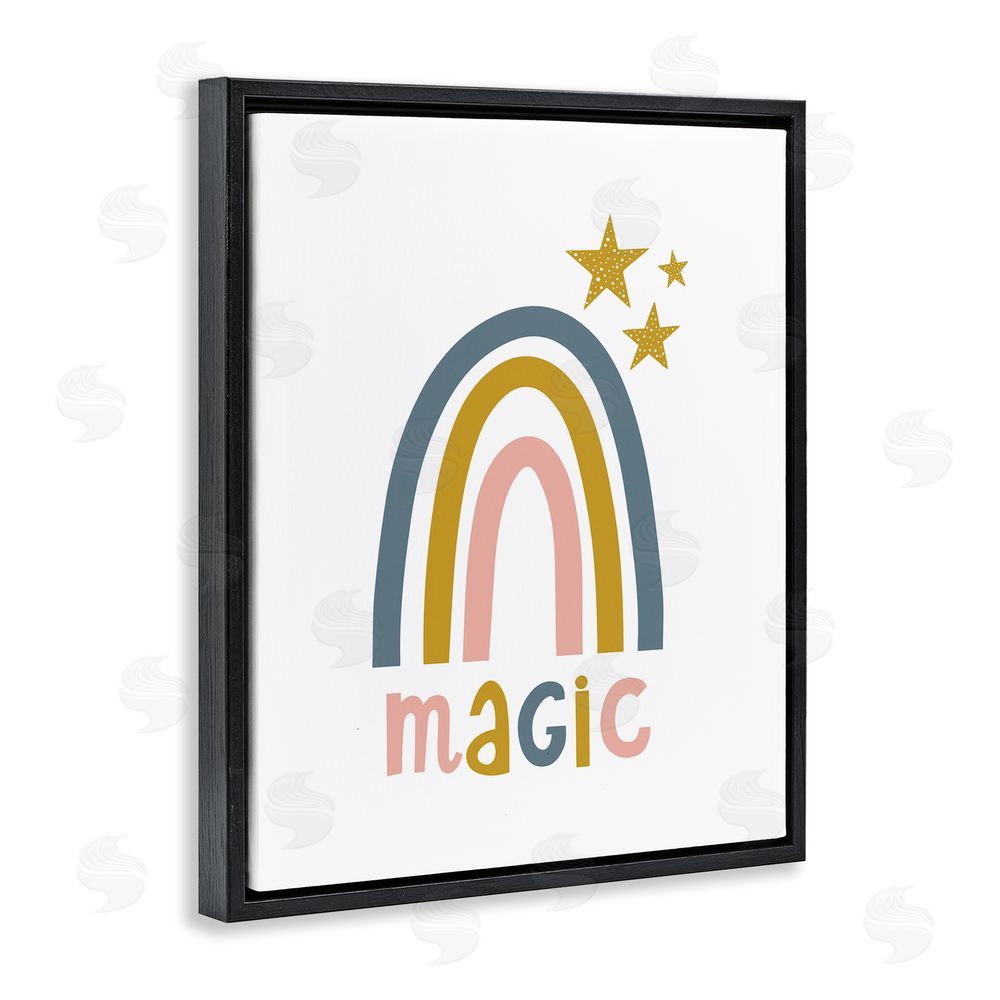 Alina Sagirova Rainbow with Magic Phrase Black Floating Frame Canvas Wall Art Print