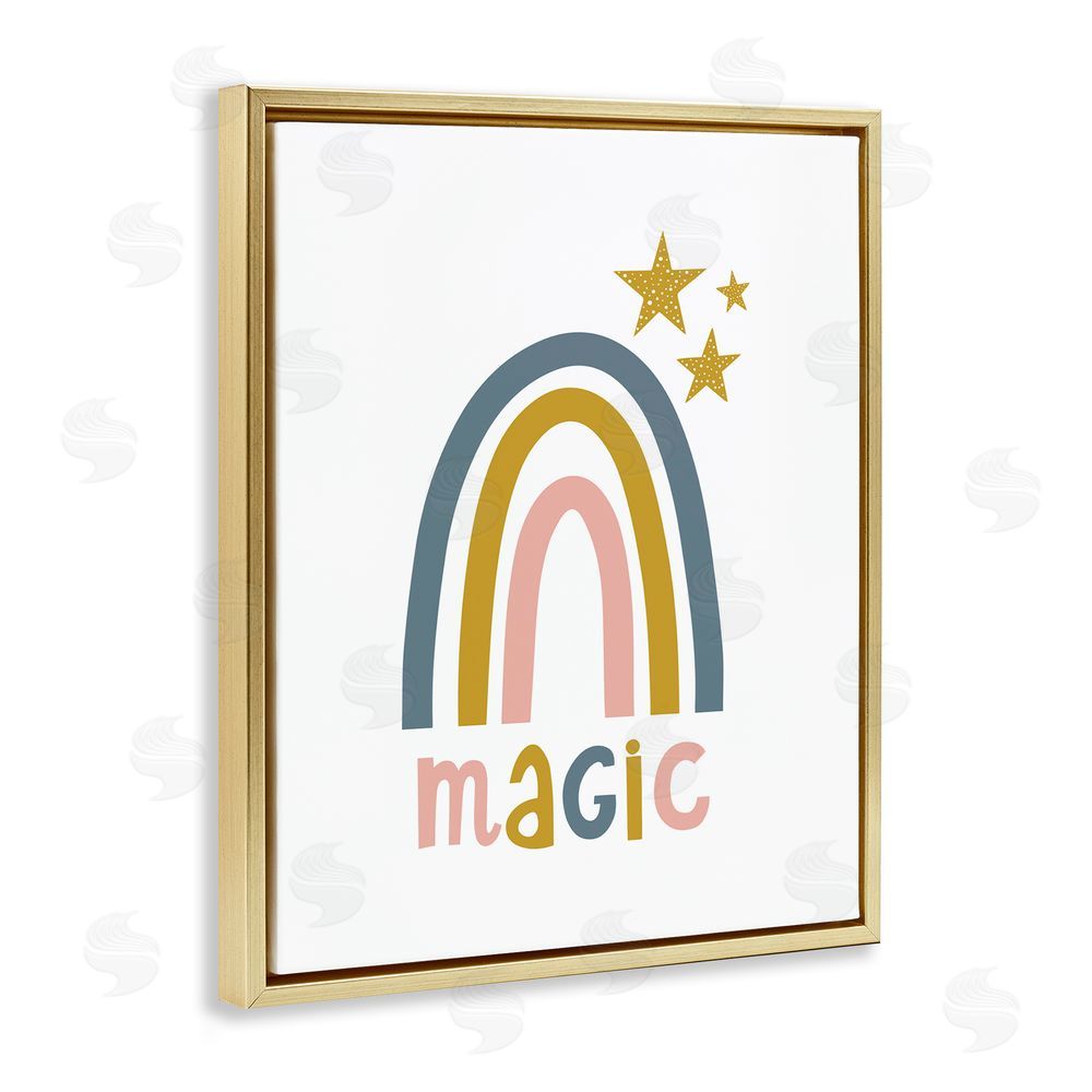 Alina Sagirova Rainbow with Magic Phrase Gold Floating Frame Canvas Wall Art Print