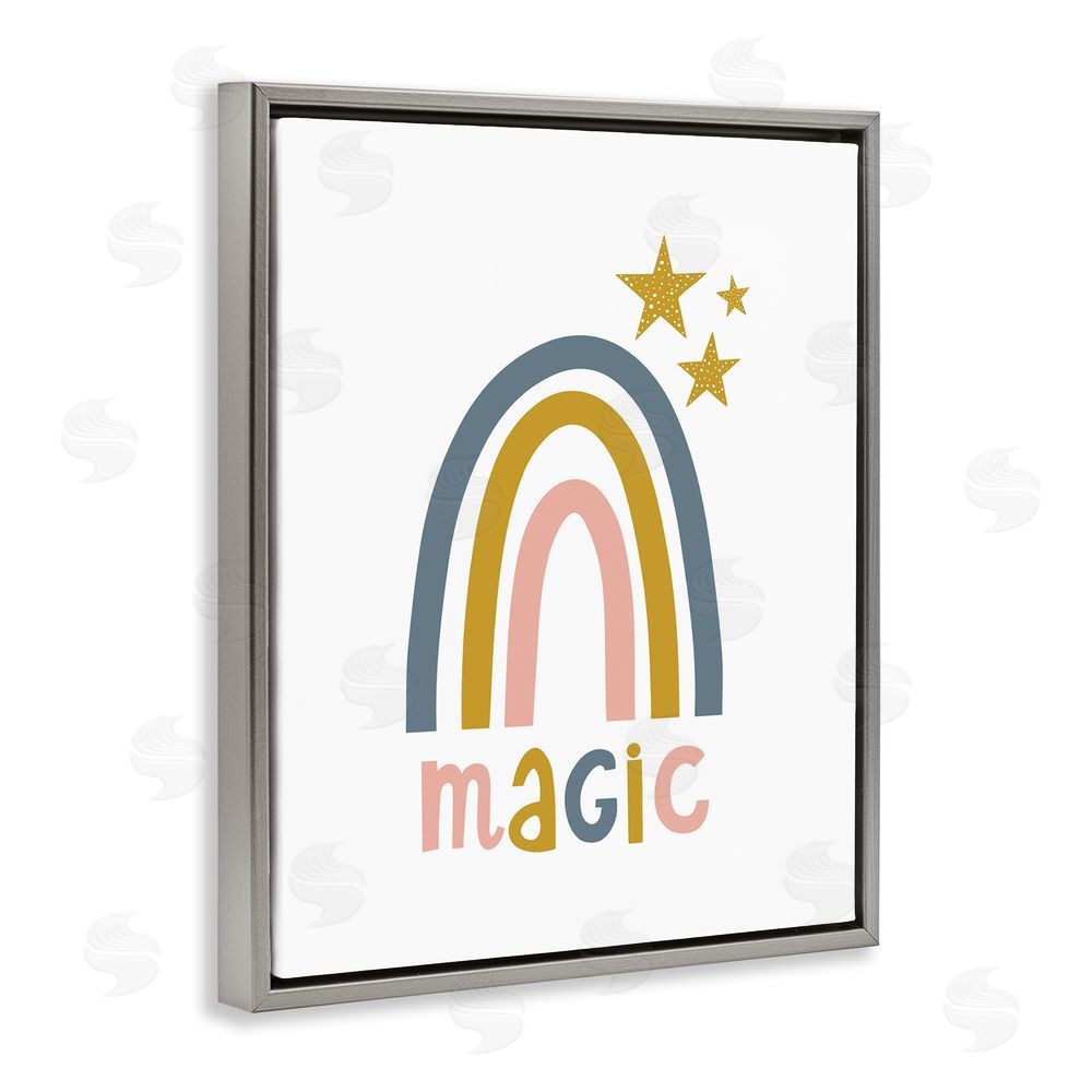 Alina Sagirova Rainbow with Magic Phrase Grey Floating Frame Canvas Wall Art Print