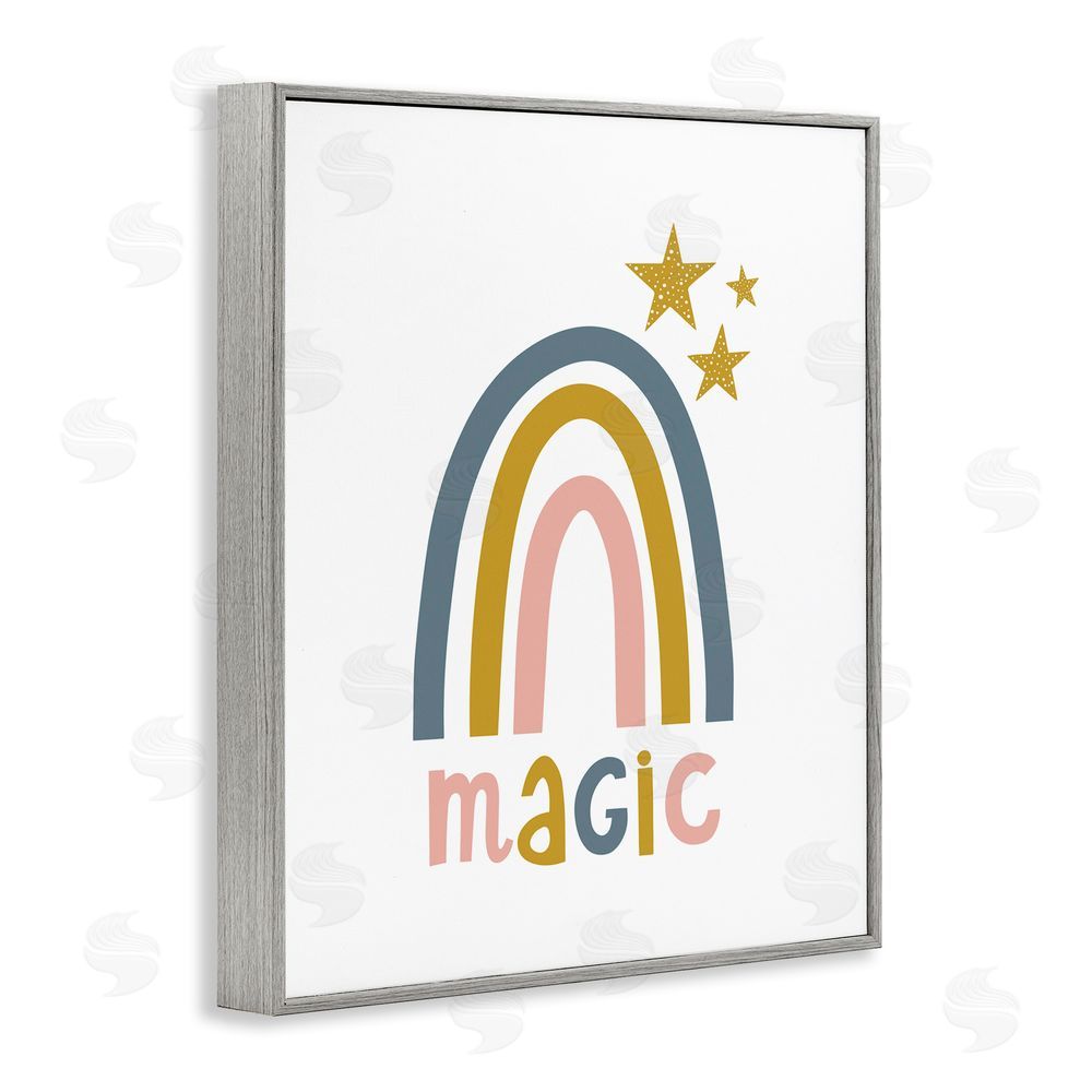 Alina Sagirova Rainbow with Magic Phrase Gray Framed Giclee Wall Art Print