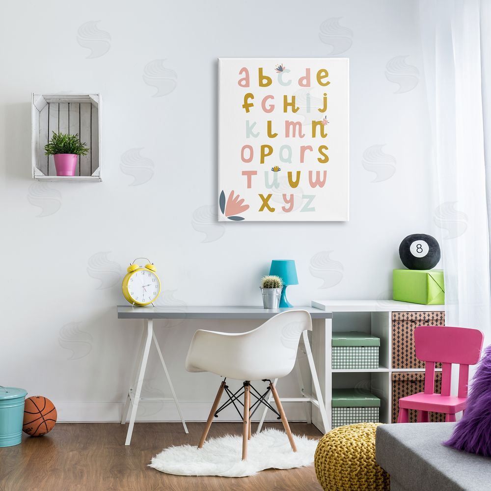 Alina Sagirova Muted Tones Floral Alphabet Canvas Wall Art Print in Room