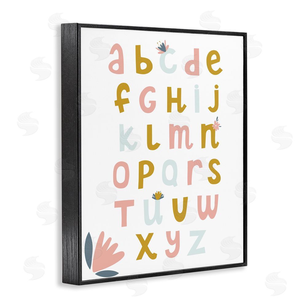 Alina Sagirova Muted Tones Floral Alphabet Black Framed Giclee Wall Art Print