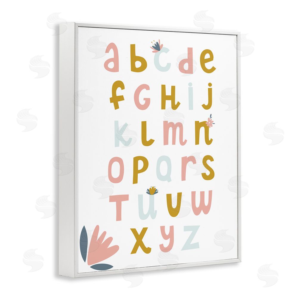Alina Sagirova Muted Tones Floral Alphabet White Framed Giclee Wall Art Print