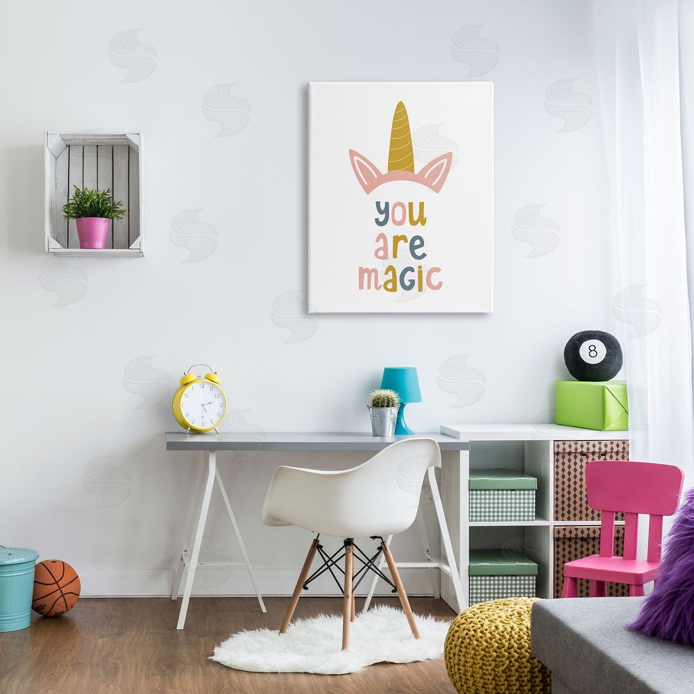 Alina Sagirova You Are Magic Unicorn Horn Canvas Wall Art Print in Room