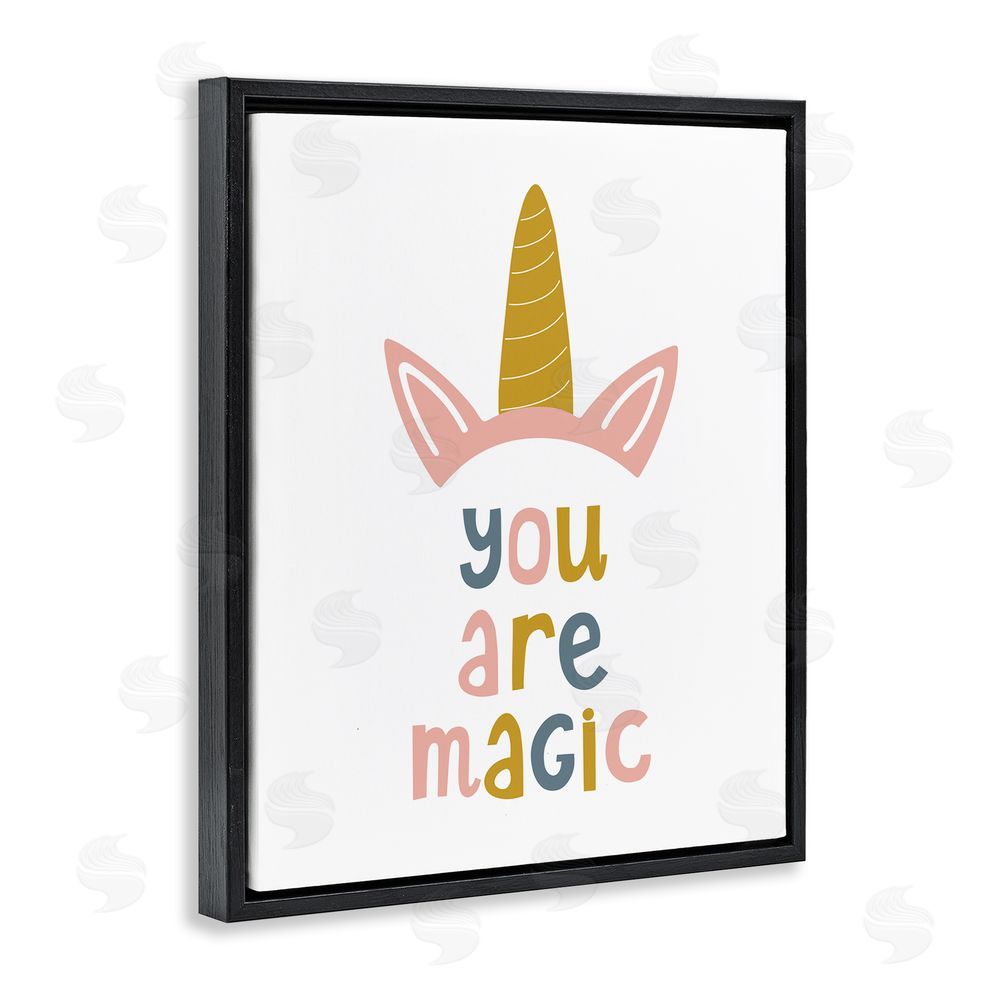 Alina Sagirova You Are Magic Unicorn Horn Black Floating Frame Canvas Wall Art Print