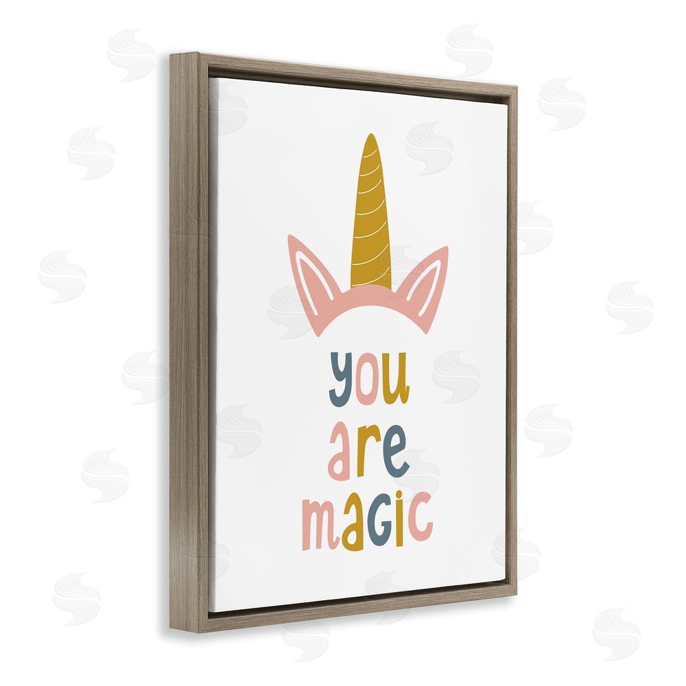 Alina Sagirova You Are Magic Unicorn Horn Brown Floating Frame Canvas Wall Art Print