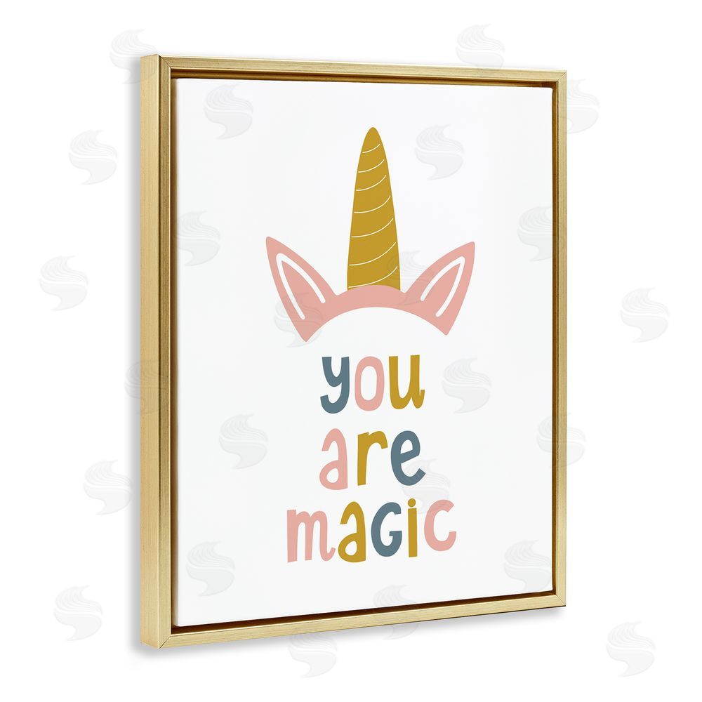 Alina Sagirova You Are Magic Unicorn Horn Gold Floating Frame Canvas Wall Art Print