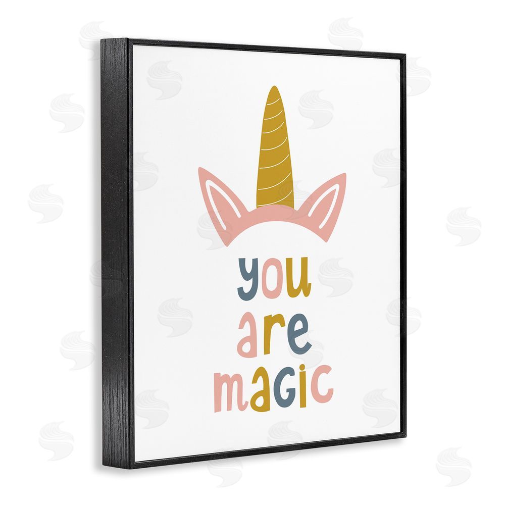 Alina Sagirova You Are Magic Unicorn Horn Black Framed Giclee Wall Art Print