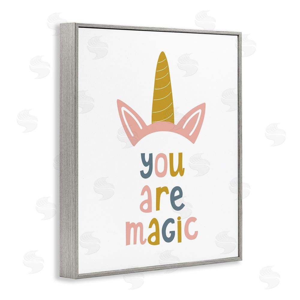 Alina Sagirova You Are Magic Unicorn Horn Gray Framed Giclee Wall Art Print