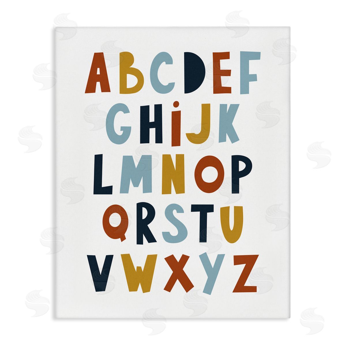 Alina Sagirova Natural Tones Alphabet Stretched Canvas Wall Art Print