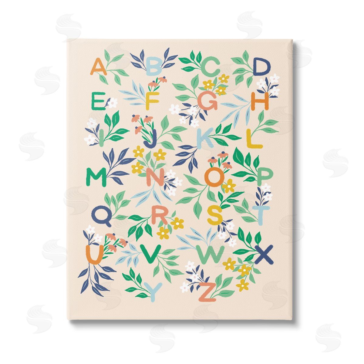 Dominika Godette Cottage Blooms Alphabet Stretched Canvas Wall Art Print