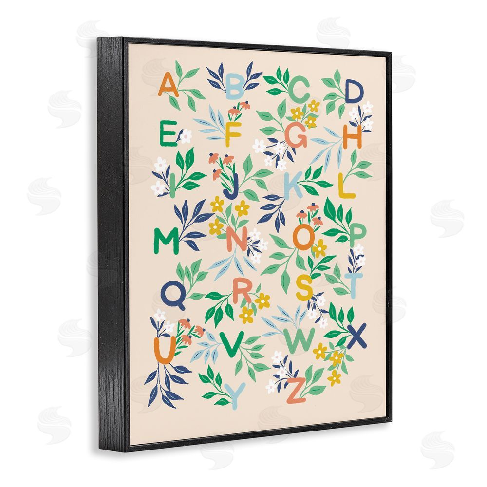 Dominika Godette Cottage Blooms Alphabet Black Framed Giclee Wall Art Print