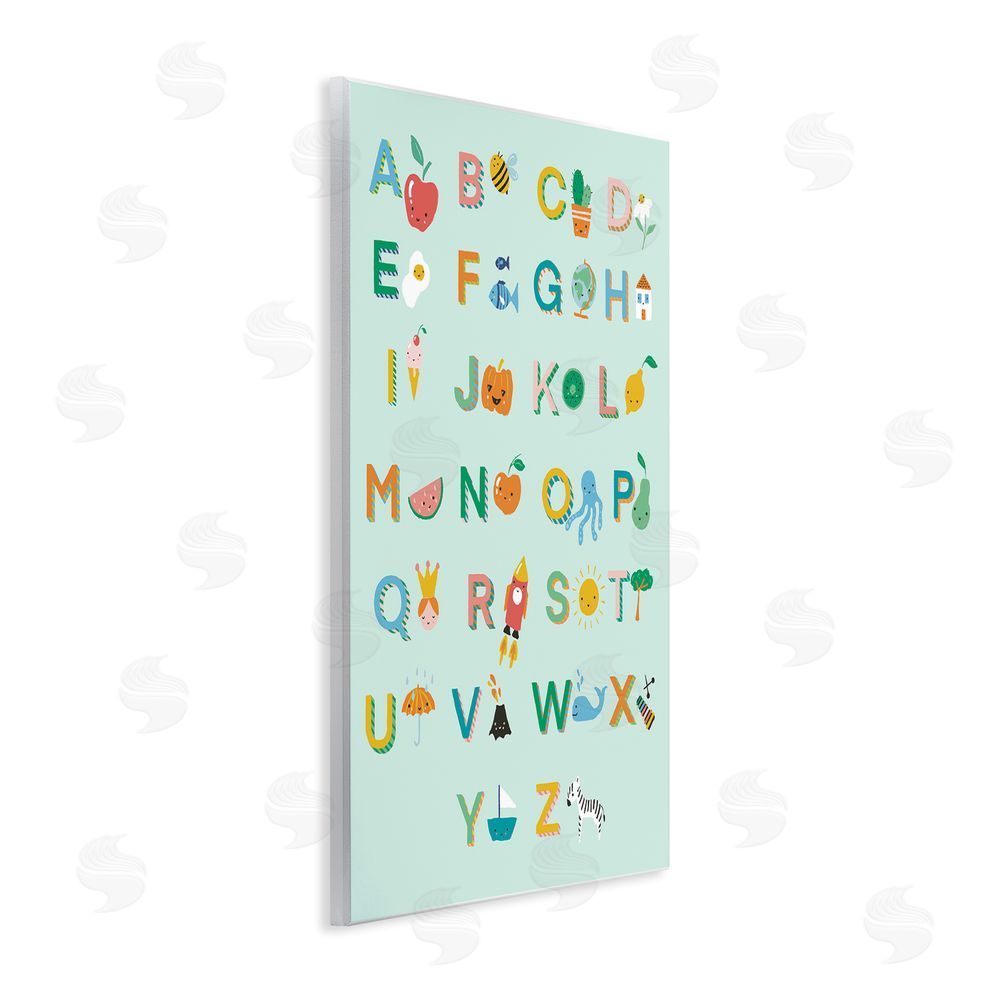 Dominika Godette Alphabet Chart on Mint Green Wall Plaque Art Print
