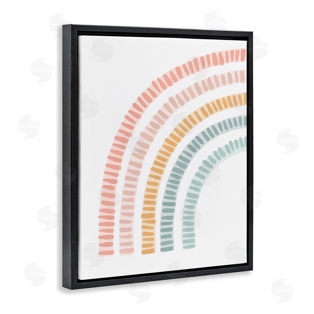 Stupell Studio Minimal Pastel Rainbow Black Floating Frame Canvas Wall Art Print