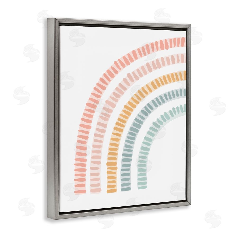 Stupell Studio Minimal Pastel Rainbow Grey Floating Frame Canvas Wall Art Print