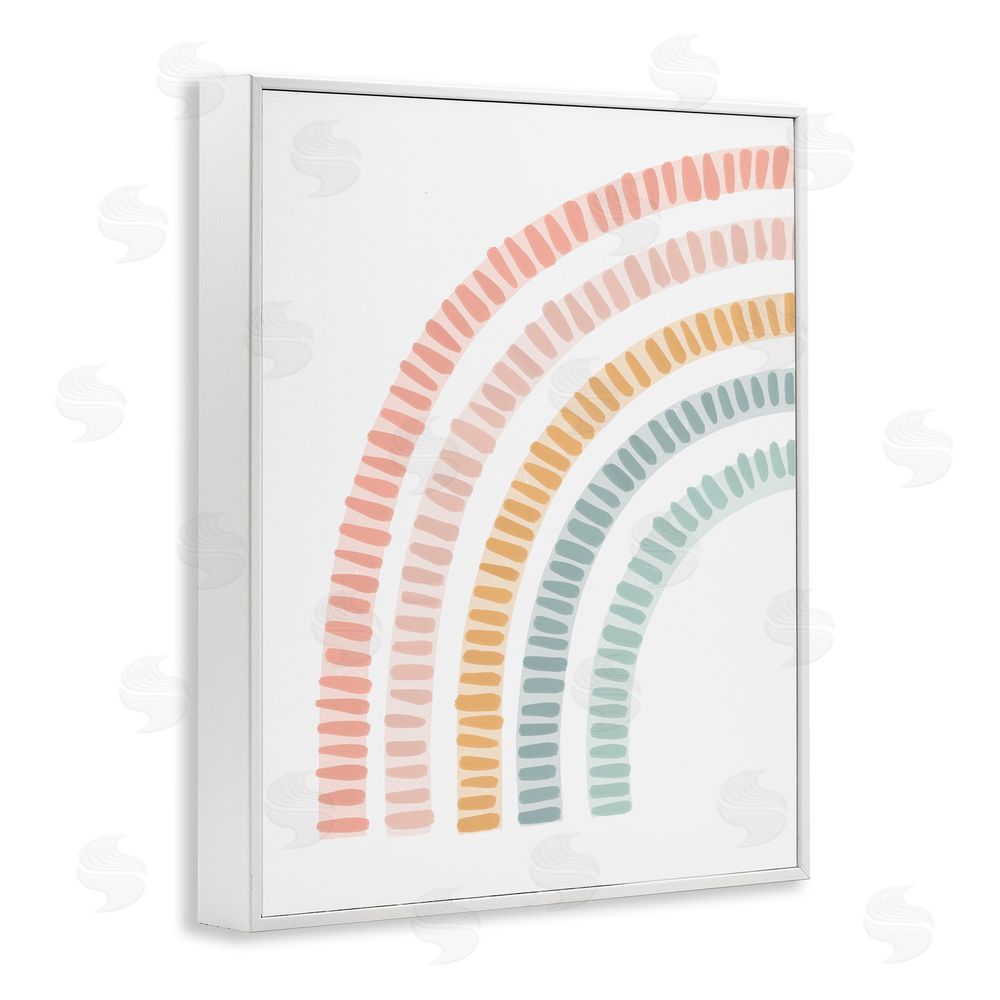 Stupell Studio Minimal Pastel Rainbow White Framed Giclee Wall Art Print