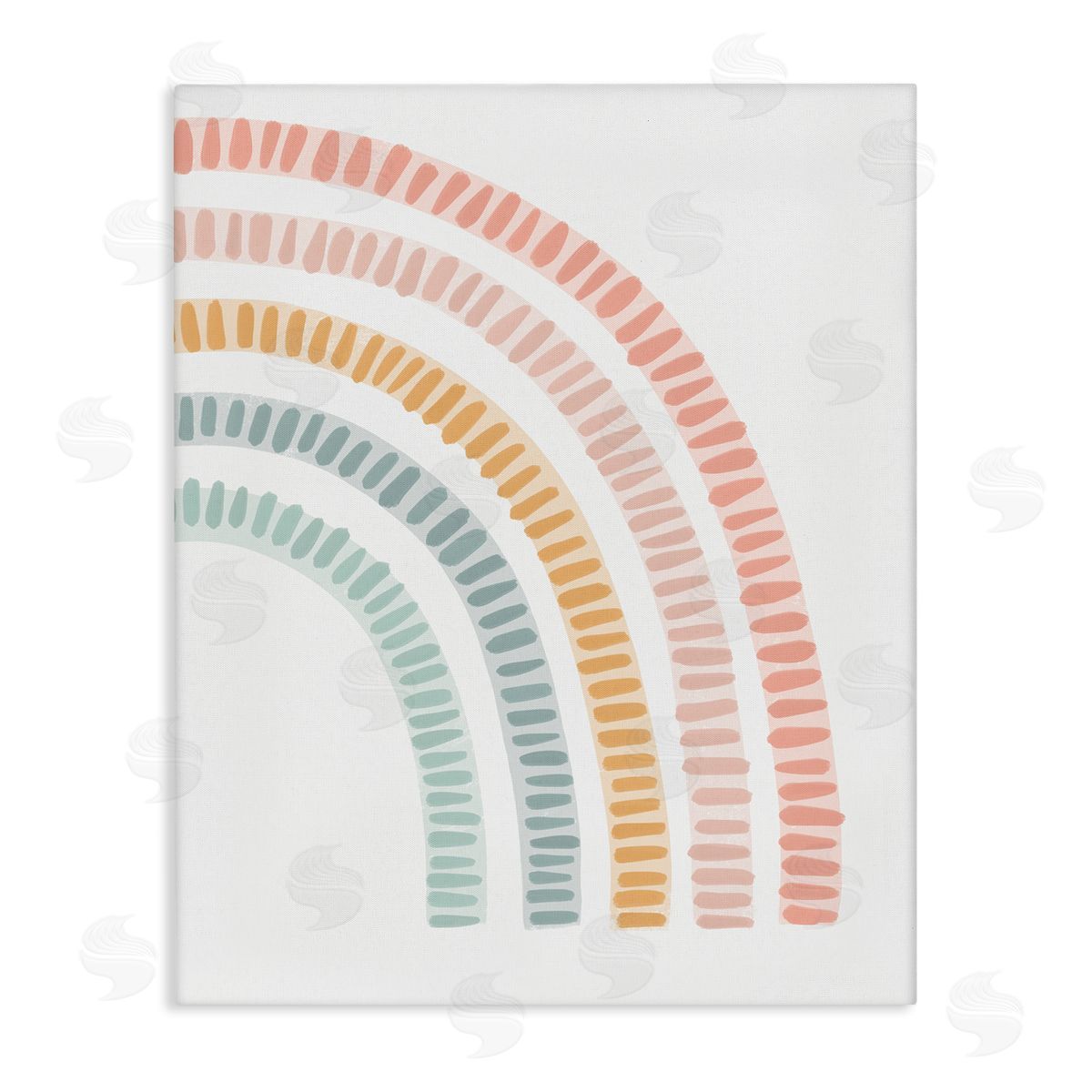 Stupell Studio Minimal Patterned Rainbow Stretched Canvas Wall Art Print