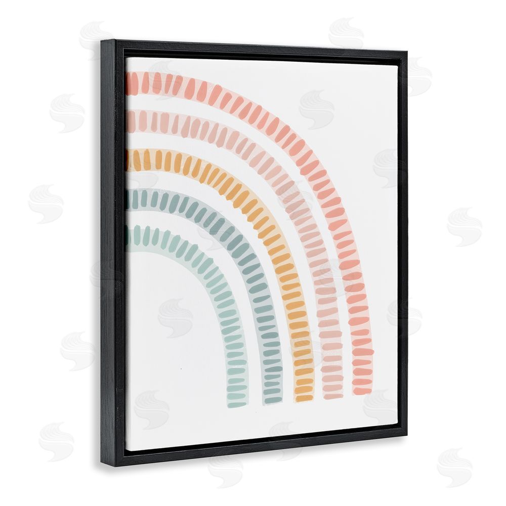 Stupell Studio Minimal Patterned Rainbow Black Floating Frame Canvas Wall Art Print