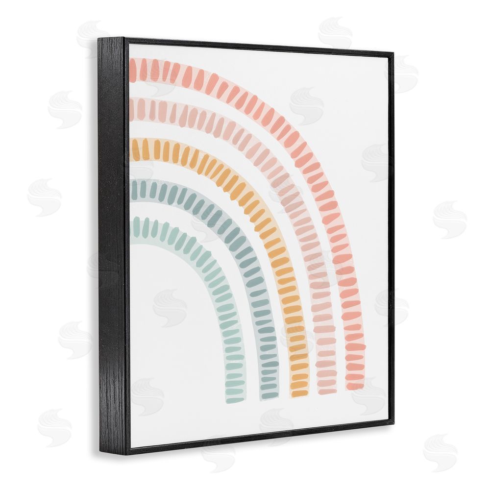 Stupell Studio Minimal Patterned Rainbow Black Framed Giclee Wall Art Print