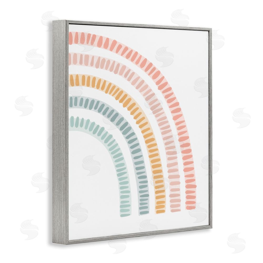 Stupell Studio Minimal Patterned Rainbow Gray Framed Giclee Wall Art Print