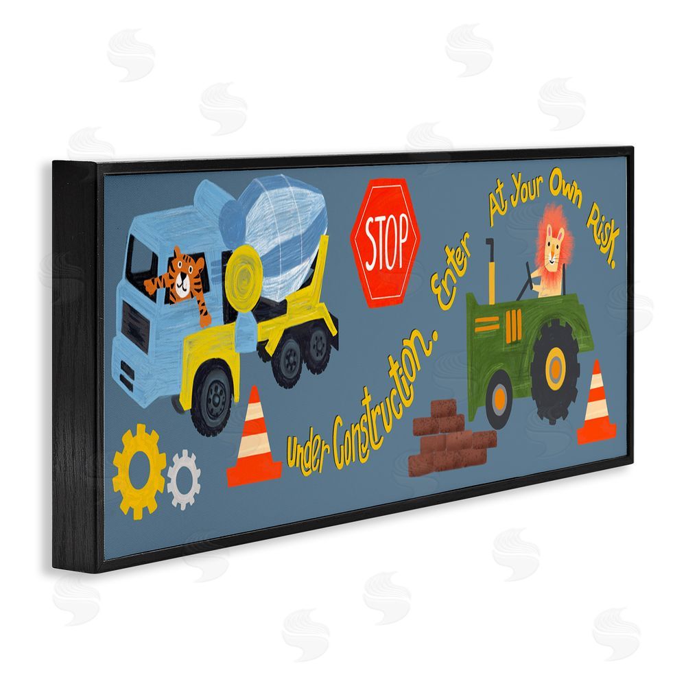 Juliet Rose Philips Under Construction Boy's Room Black Framed Giclee Wall Art Print