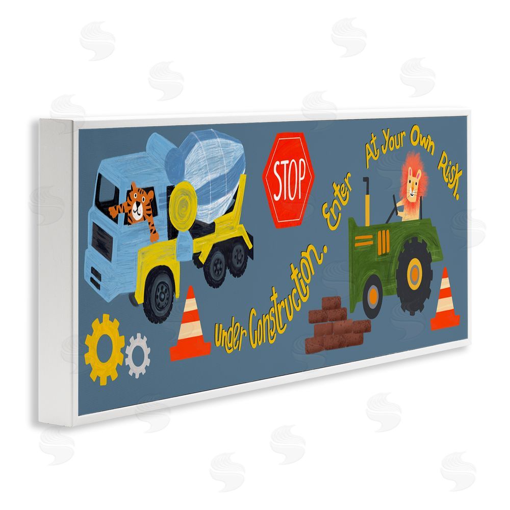 Juliet Rose Philips Under Construction Boy's Room White Framed Giclee Wall Art Print