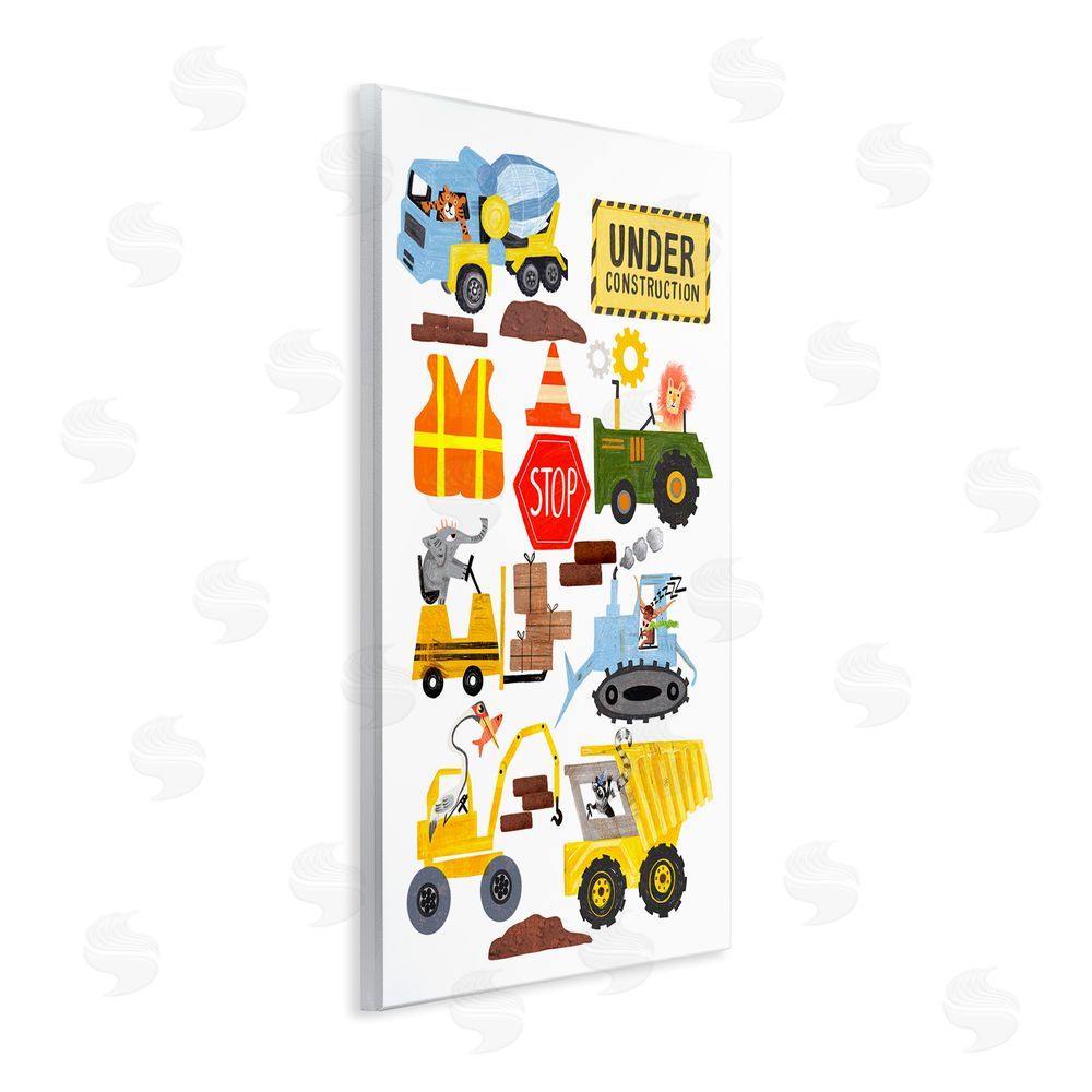Juliet Rose Philips Construction Vehicles & Animals Wall Plaque Art Print