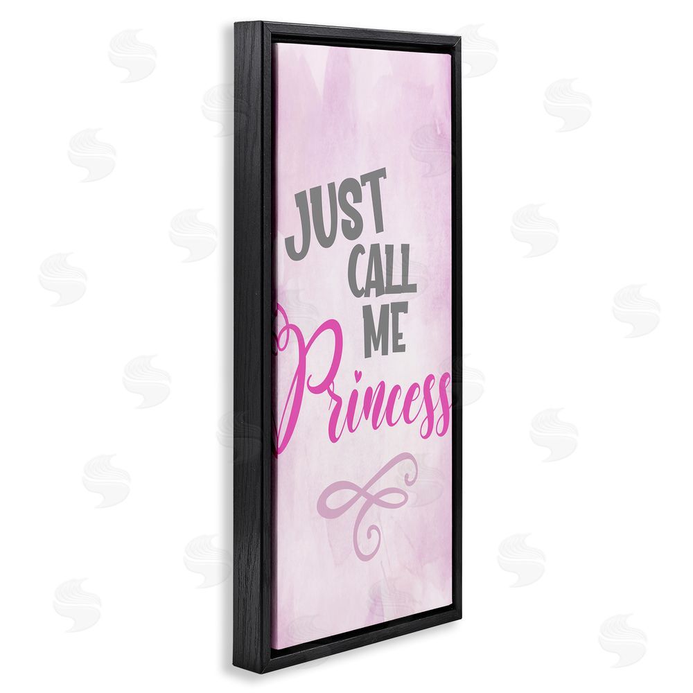 Kim Allen Pink Call Me Princess Black Floating Frame Canvas Wall Art Print