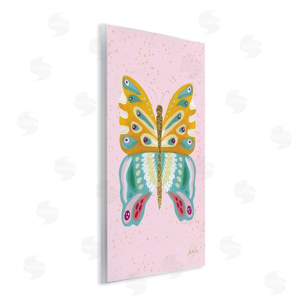 Kelley Talent Glitzy Butterfly on Pink Wall Plaque Art Print