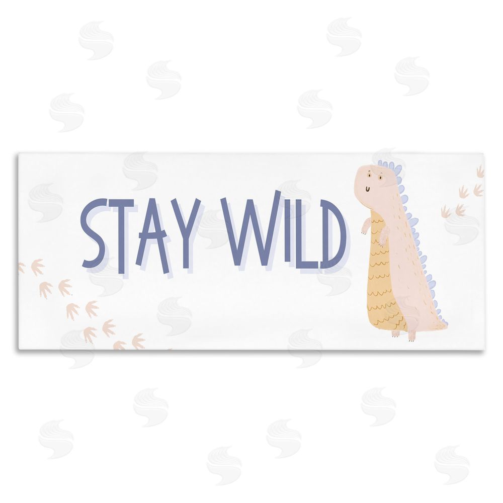 Katie Griggs Stay Wild Soft Dinosaur Stretched Canvas Wall Art Print