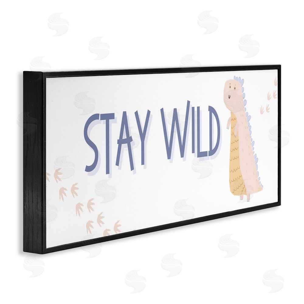 Katie Griggs Stay Wild Soft Dinosaur Black Framed Giclee Wall Art Print