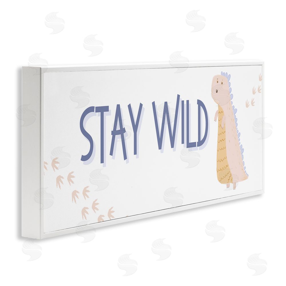 Katie Griggs Stay Wild Soft Dinosaur White Framed Giclee Wall Art Print