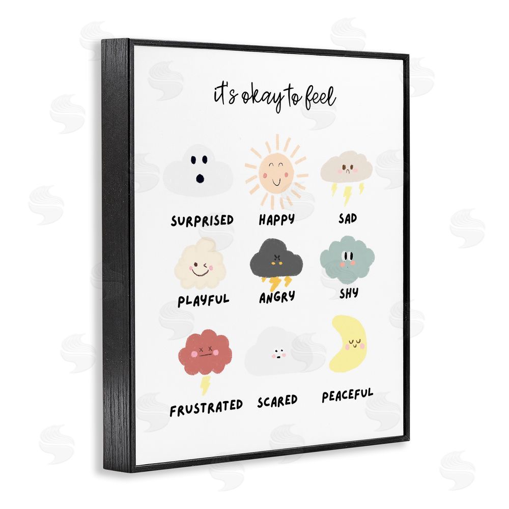 Katie Griggs Okay to Feel Emotions Chart Black Framed Giclee Wall Art Print