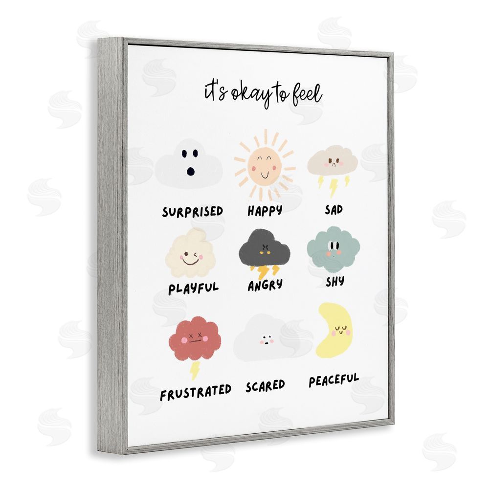 Katie Griggs Okay to Feel Emotions Chart Gray Framed Giclee Wall Art Print